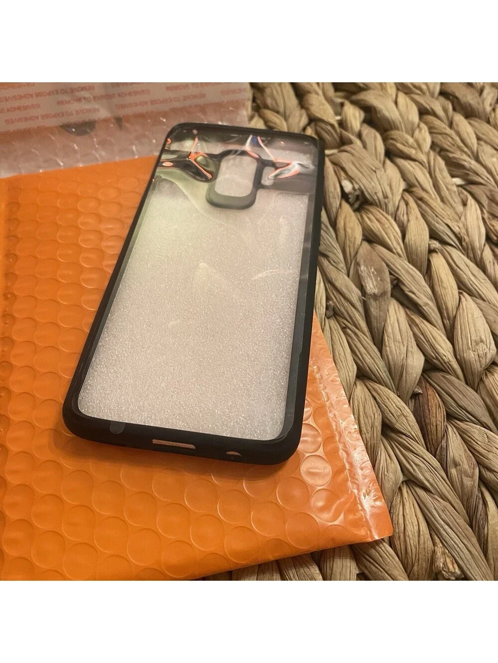 ✅Samsung Galaxy A8 2018 Clear Cover Case Black Shockproof Bumper Shell#️⃣04